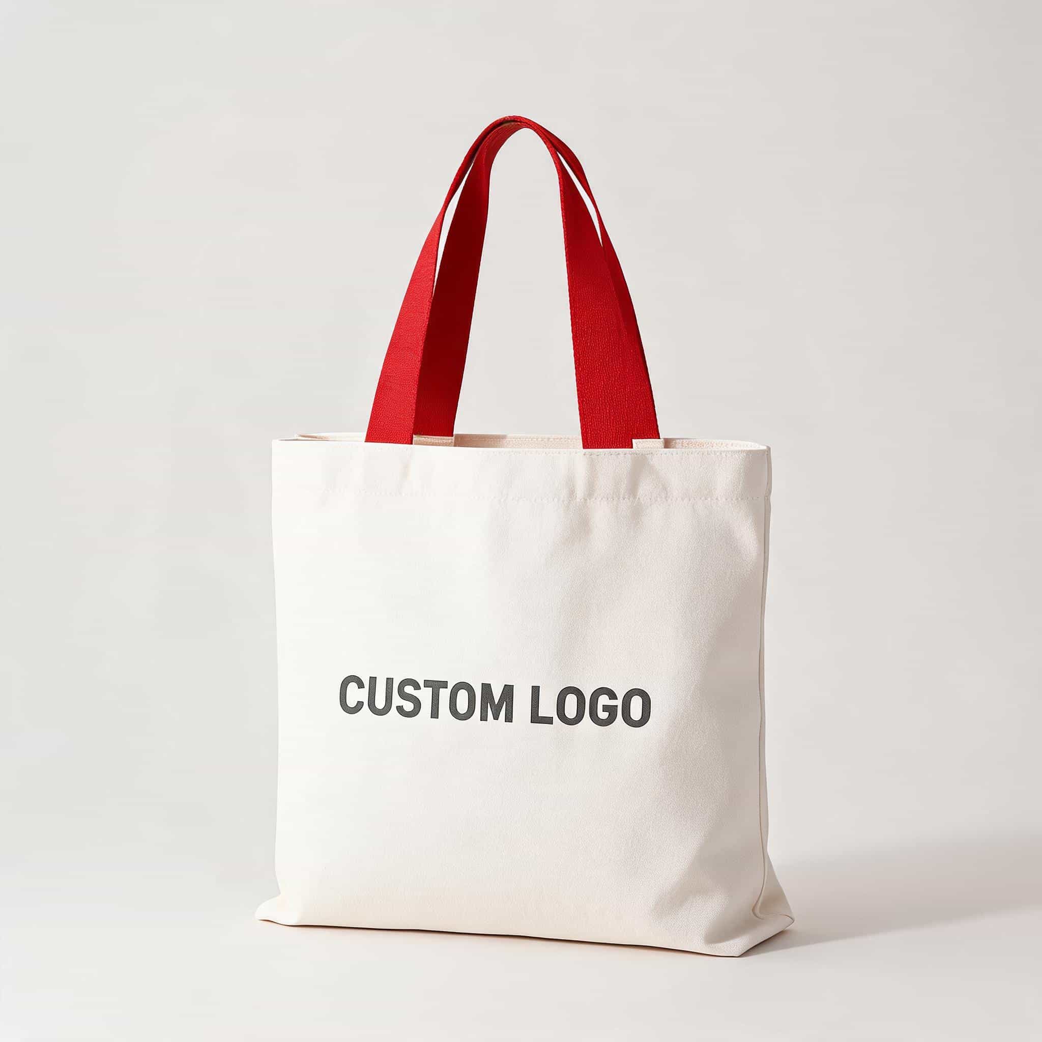 Ribbon-Handle Canvas Tote — 12 oz Promotional Shopper