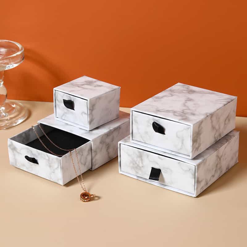Jewelry Drawer Box — Marble & Matte Finish Retail Display Packaging