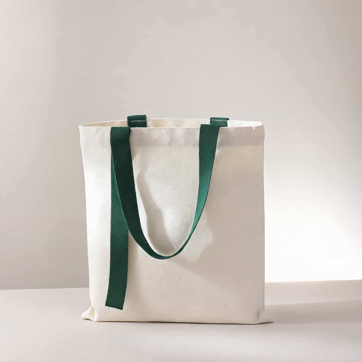 Ribbon-Handle Canvas Tote — 12 oz Promotional Shopper