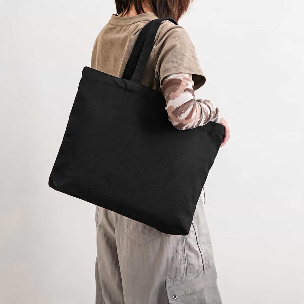 Ribbon-Handle Canvas Tote — 12 oz Promotional Shopper