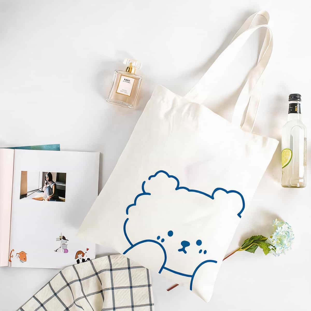 Ribbon-Handle Canvas Tote — 12 oz Promotional Shopper