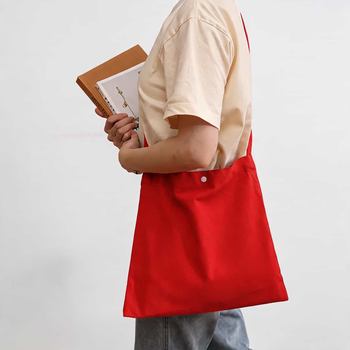 Ribbon-Handle Canvas Tote — 12 oz Promotional Shopper