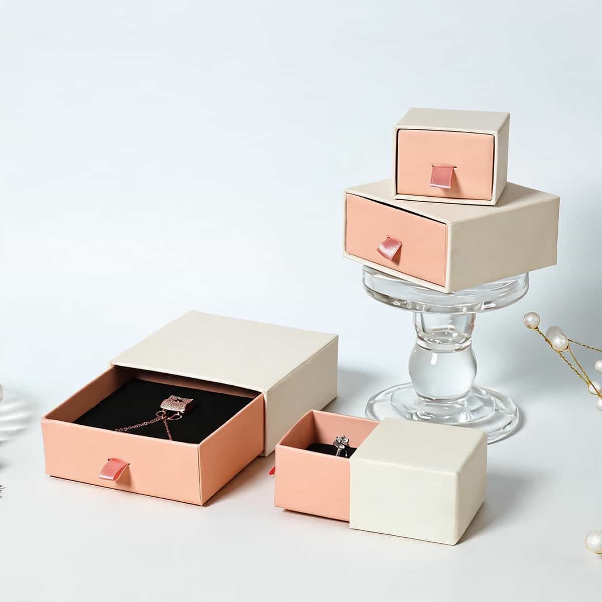 Jewelry Drawer Box — Marble & Matte Finish Retail Display Packaging