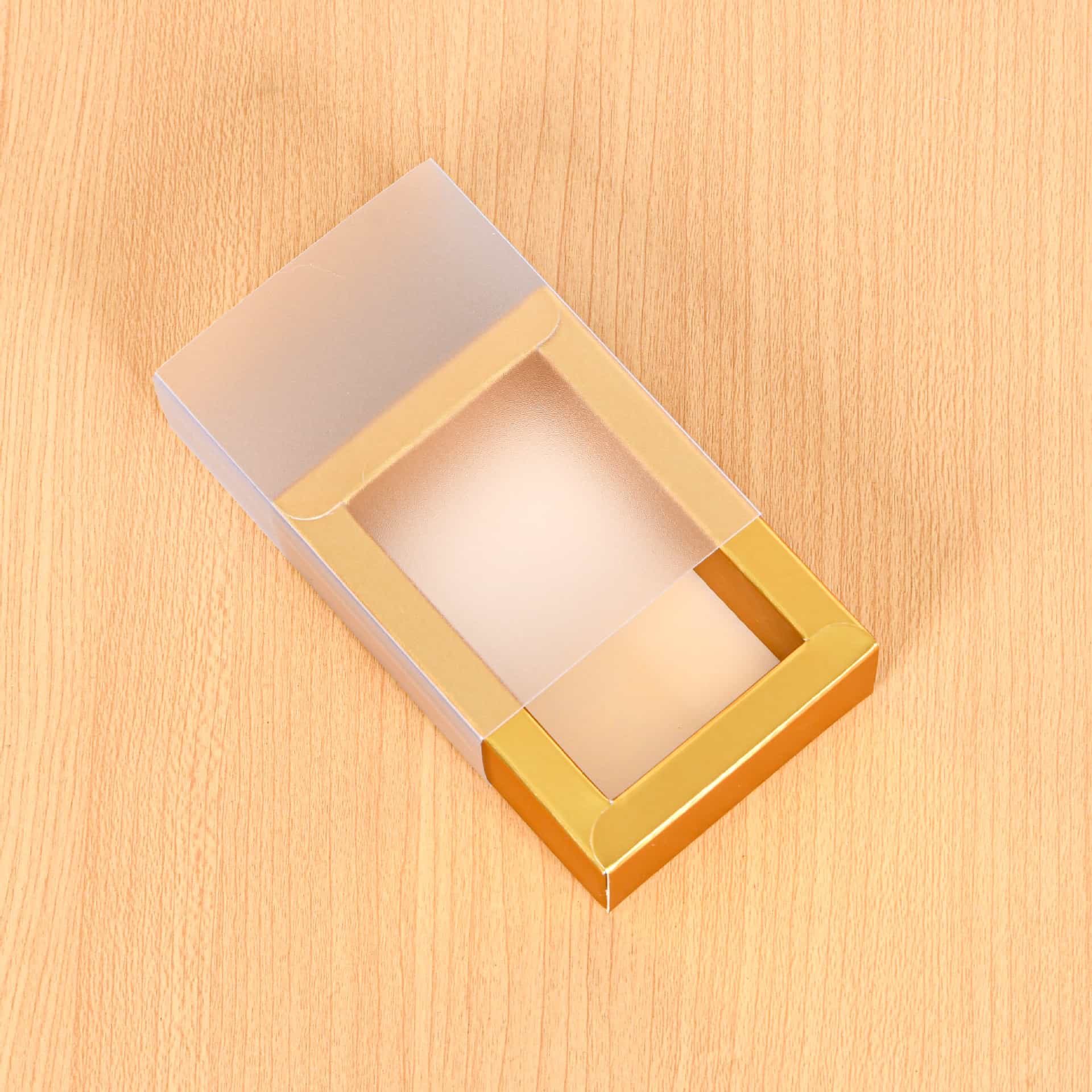 Foil-Stamped Drawer Box with PVC Window — Bookmark & Small Gift Packaging