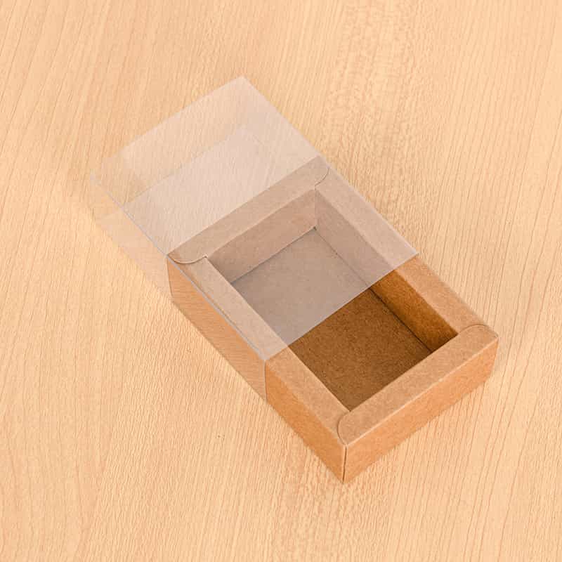 Foil-Stamped Drawer Box with PVC Window — Bookmark & Small Gift Packaging