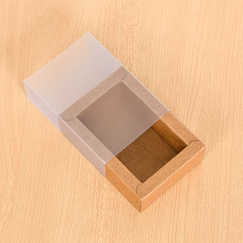 Foil-Stamped Drawer Box with PVC Window — Bookmark & Small Gift Packaging