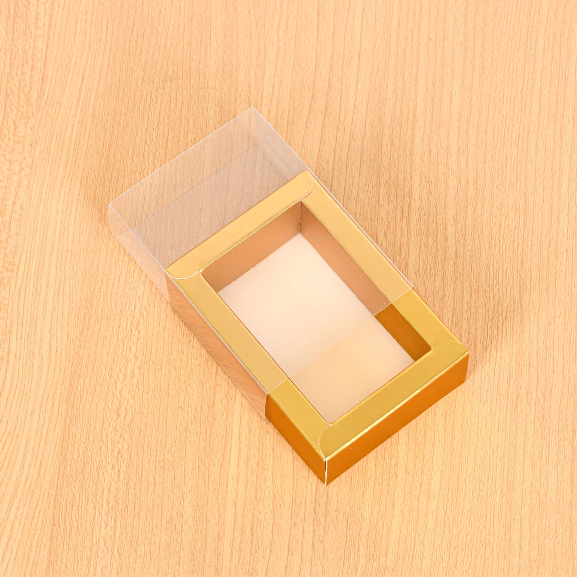 Foil-Stamped Drawer Box with PVC Window — Bookmark & Small Gift Packaging
