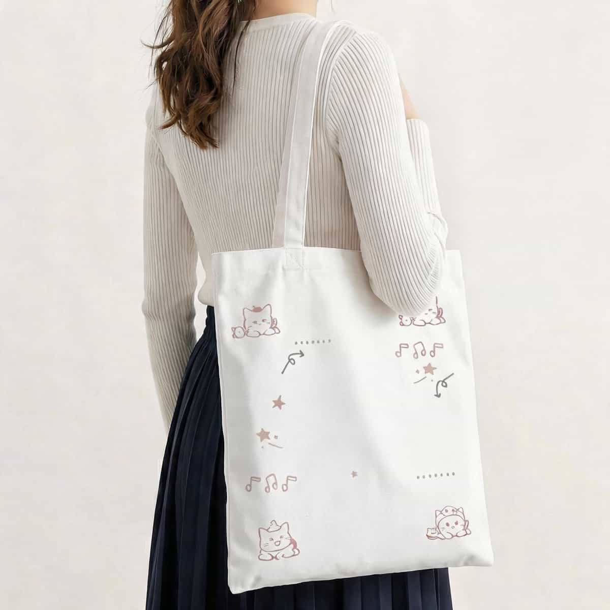 Ribbon-Handle Canvas Tote — 12 oz Promotional Shopper
