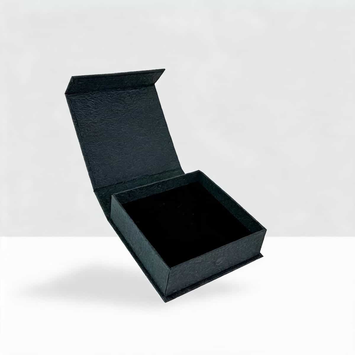 Slim Book-Style Jewelry Box —  Textured Paper Case