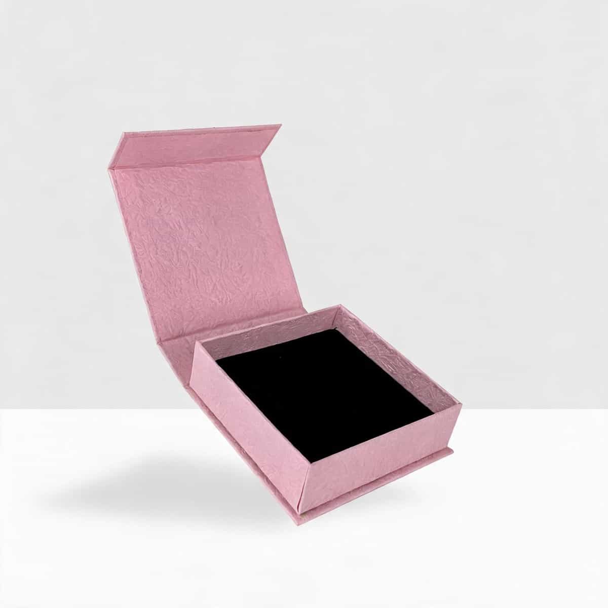 Slim Book-Style Jewelry Box —  Textured Paper Case