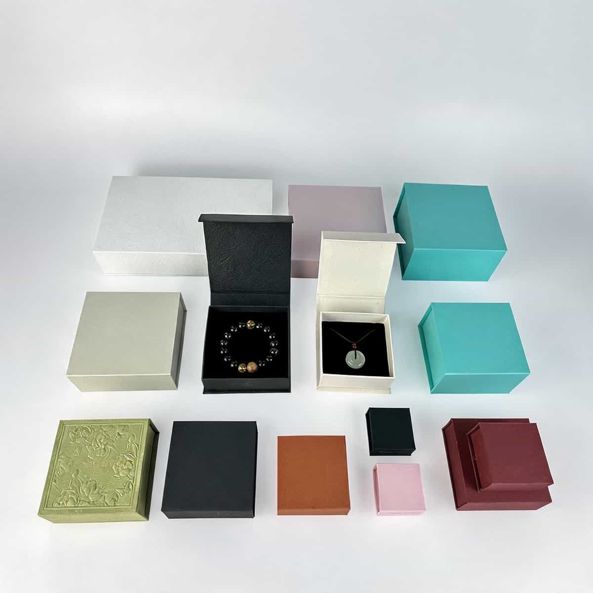 Slim Book-Style Jewelry Box —  Textured Paper Case