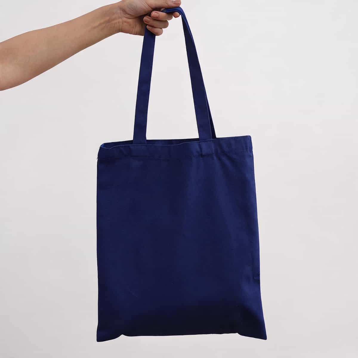 Ribbon-Handle Canvas Tote — 12 oz Promotional Shopper