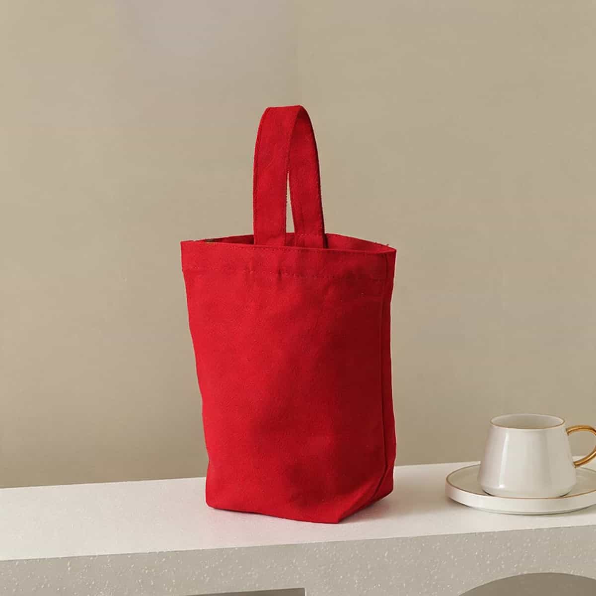 Ribbon-Handle Canvas Tote — 12 oz Promotional Shopper