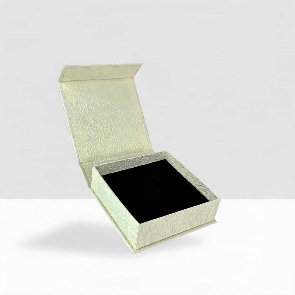 Slim Book-Style Jewelry Box —  Textured Paper Case