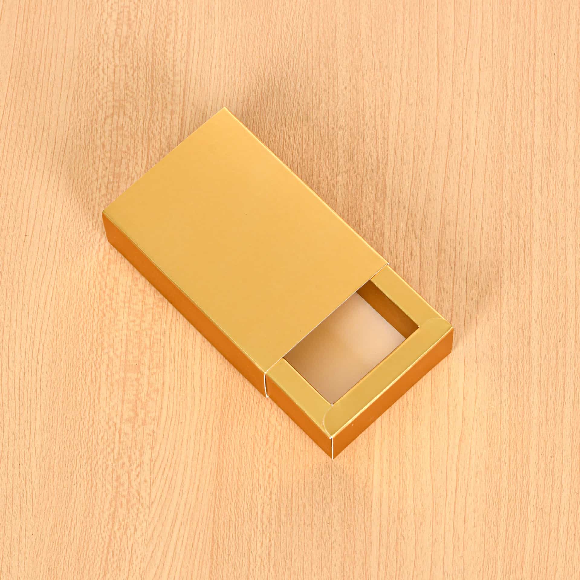 Foil-Stamped Drawer Box with PVC Window — Bookmark & Small Gift Packaging