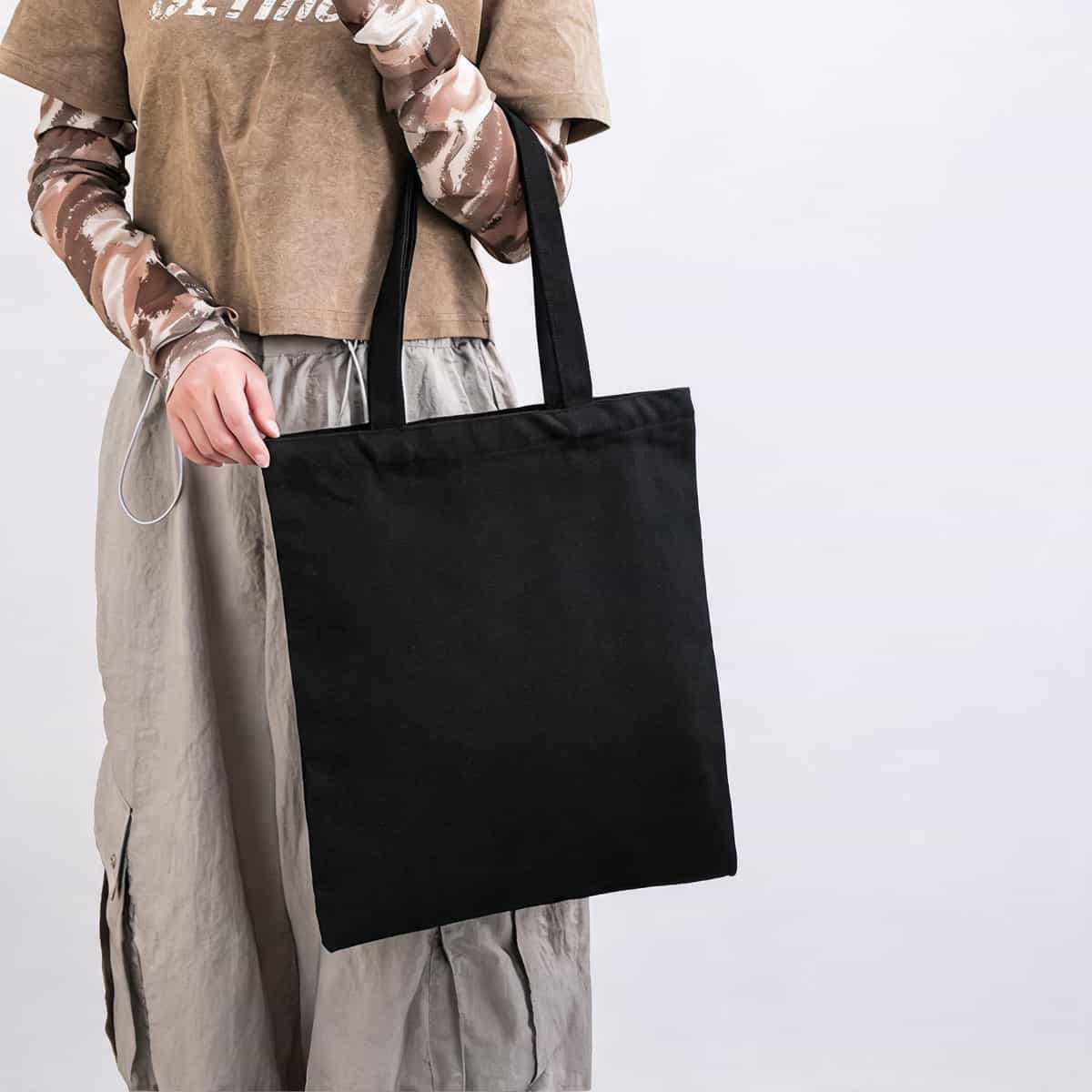 Ribbon-Handle Canvas Tote — 12 oz Promotional Shopper