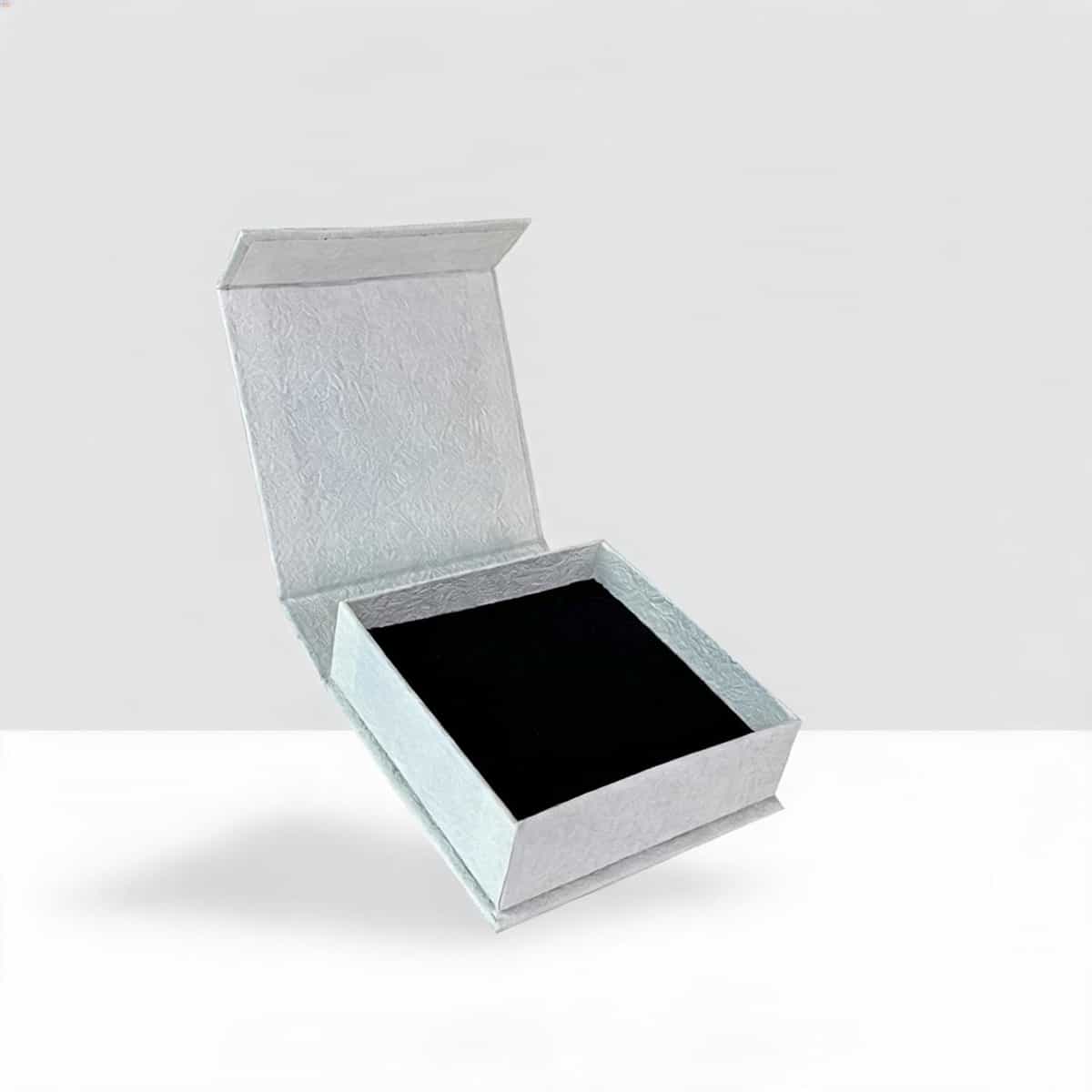 Slim Book-Style Jewelry Box —  Textured Paper Case
