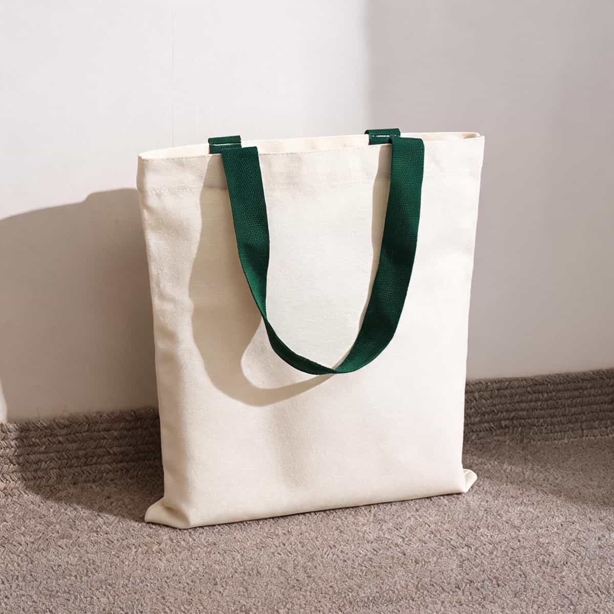 Ribbon-Handle Canvas Tote — 12 oz Promotional Shopper