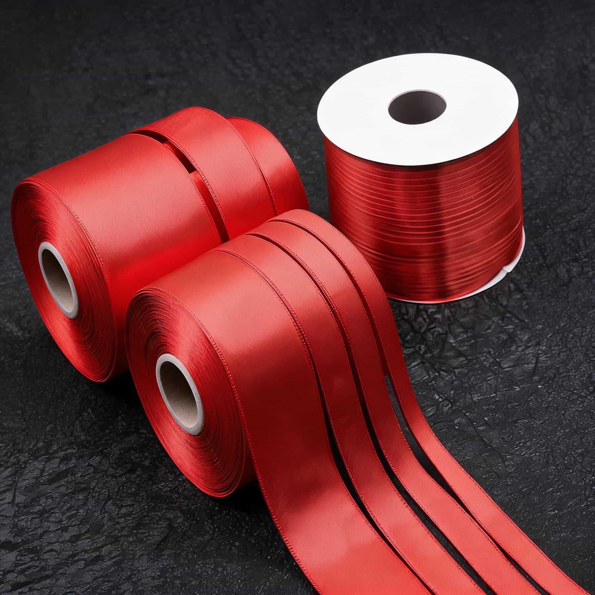 Classic Red Ribbon — 3 mm to 52 mm Festive & Ceremonial Satin